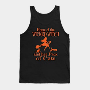 Home Of The Wicked Witch And Her Pack Of Cats Funny Women Tank Top